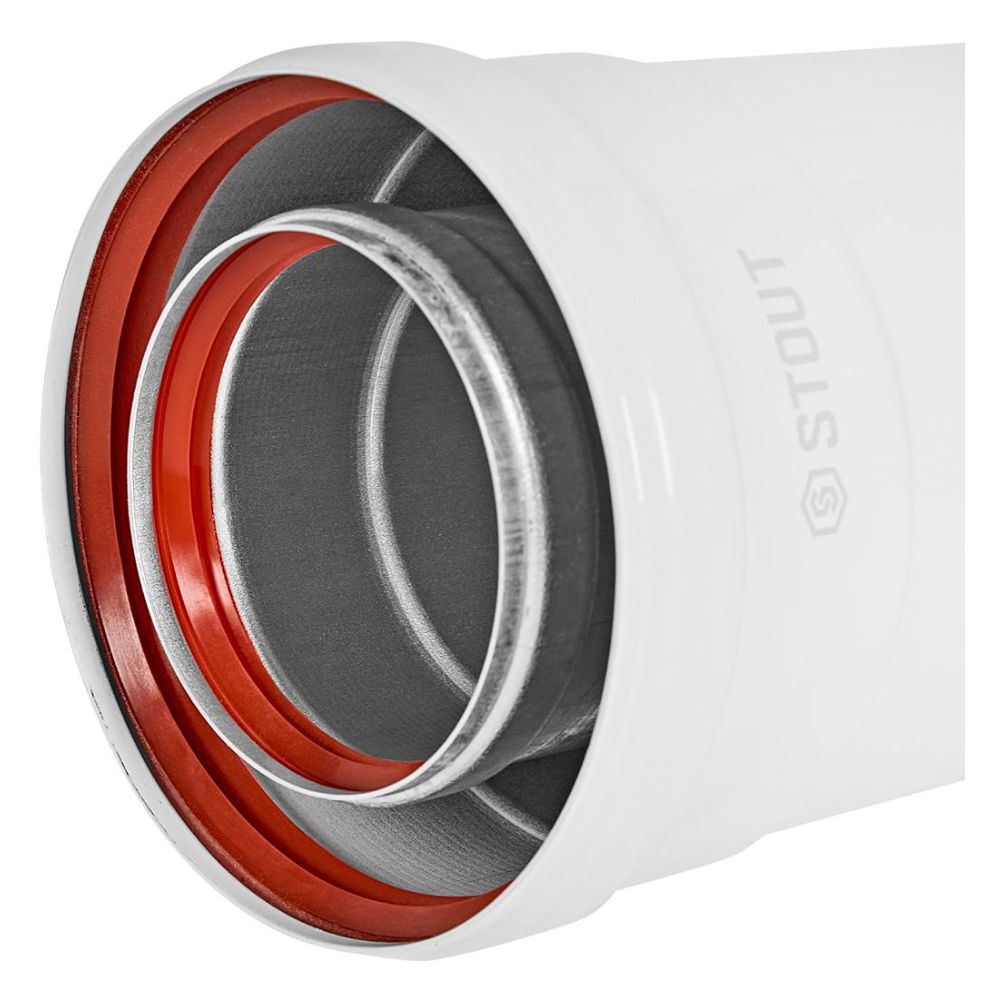 Удлинитель D80/125 п-м L500 мм, традиционный / Stout фото на multiBOX