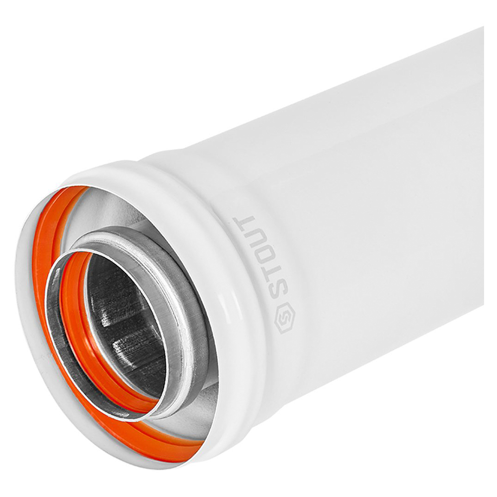 Удлинитель D60/100 п-м L1000 мм, традиционный / Stout фото на multiBOX