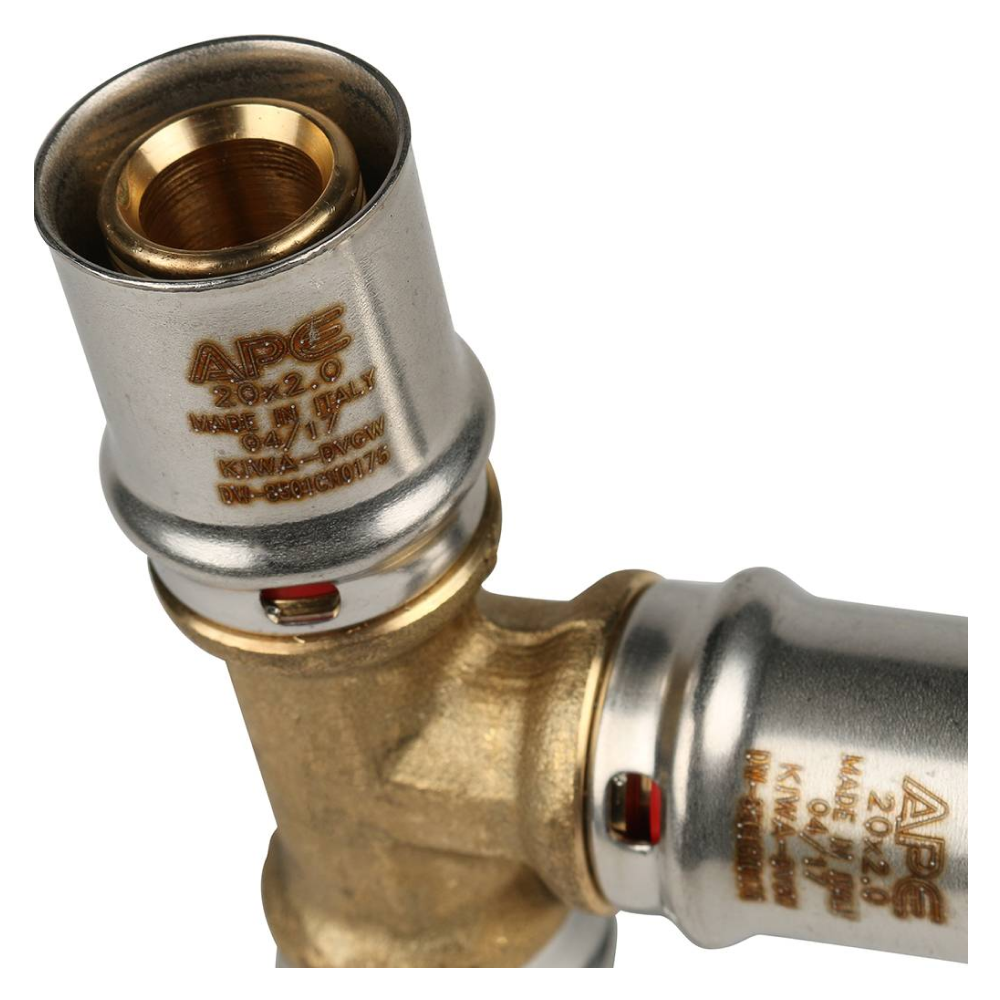 Тройник равнопроходный 20х20х20 для металлопластиковых труб прессовой / Stout фото на multiBOX