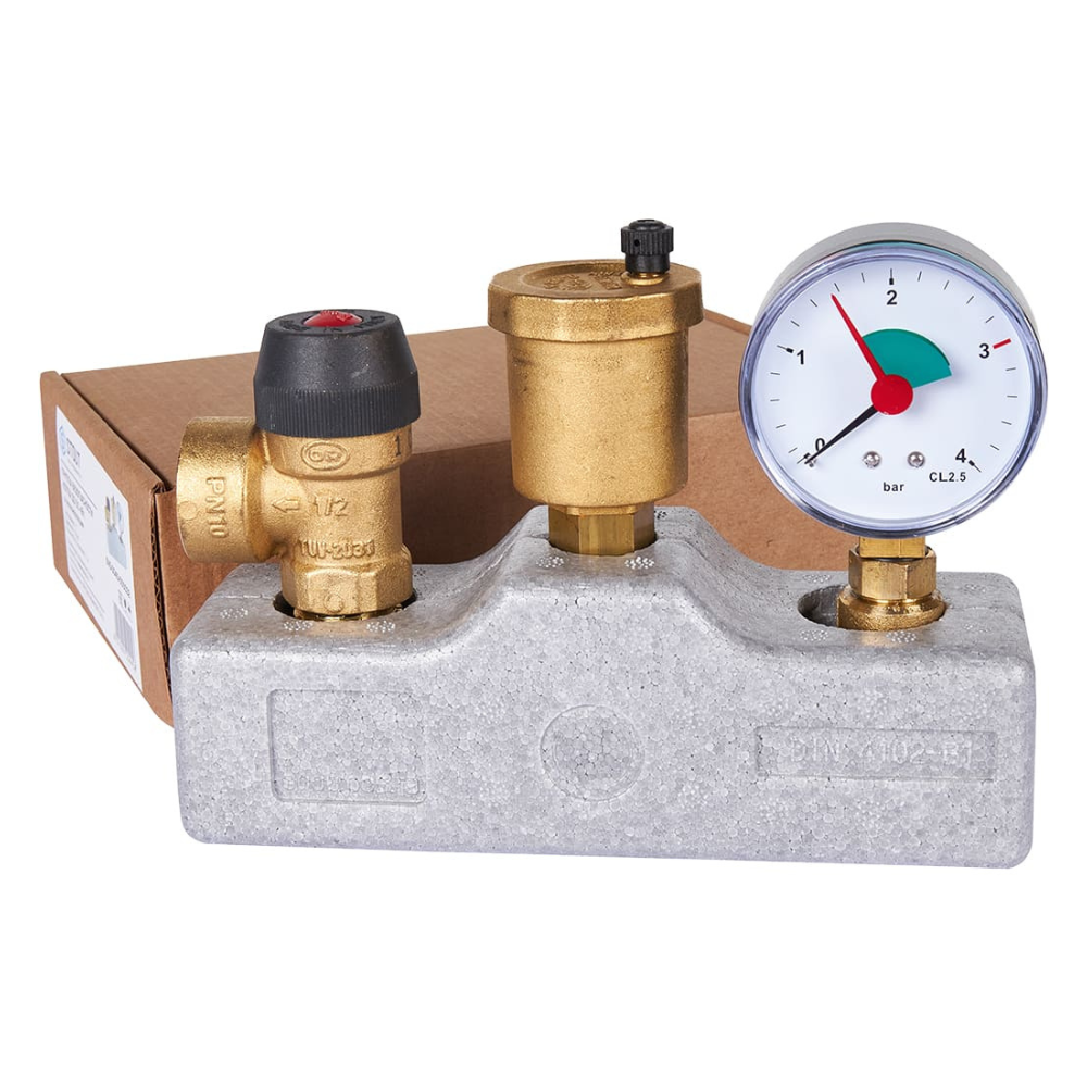 Группа безопасности котла до 50 кВт, 3 бар, 1" в теплоизоляции (503.528) / Stout фото на multiBOX