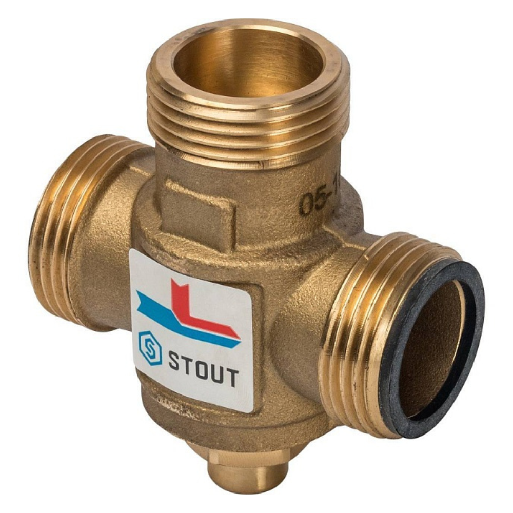 Термостатический смесительный клапан 1" НР - 1 1/2" ВР - 1" НР, 70°С / Stout фото на multiBOX