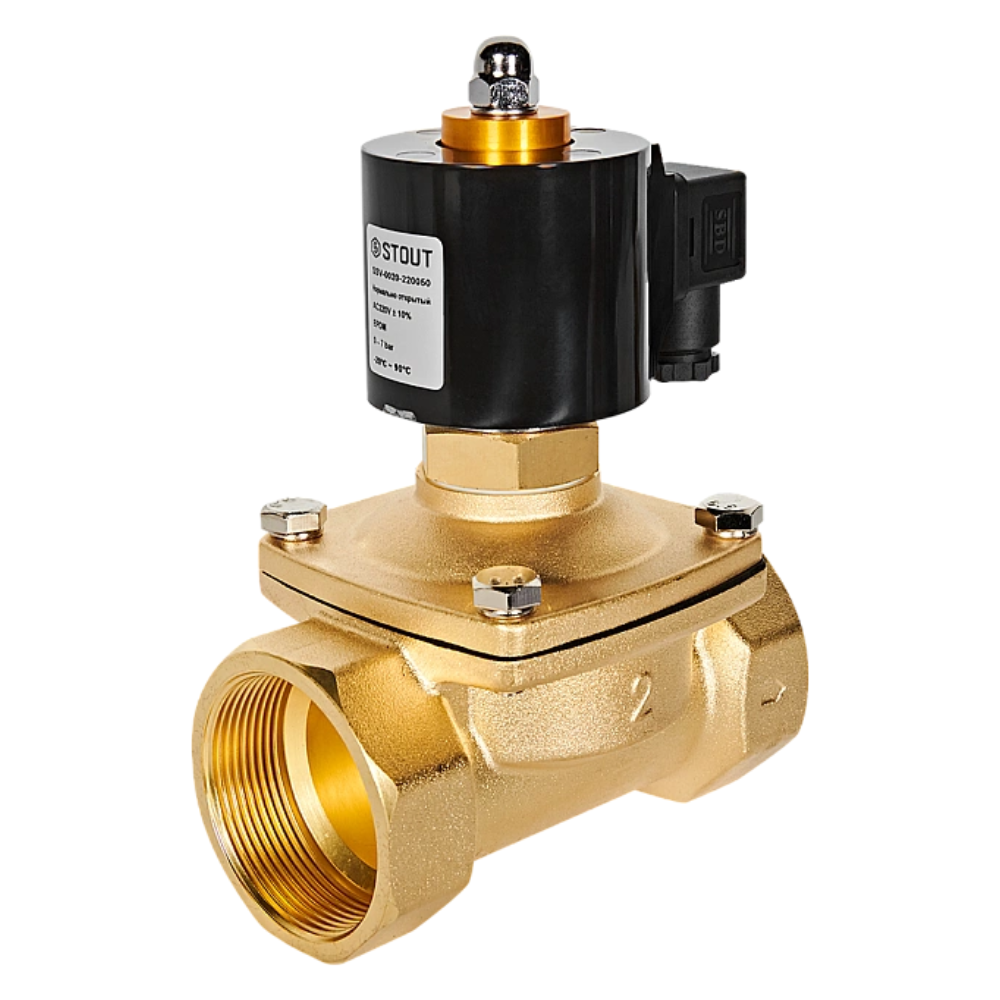 Электромагнитный клапан 2" НО, 220В, прямого действия / Stout фото на multiBOX