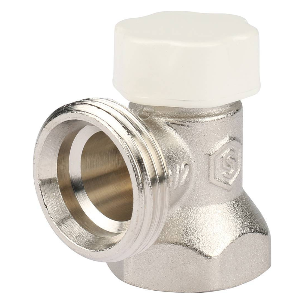 Запорно-балансировочный клапан 1/2" для радиатора, угловой / Stout фото на multiBOX