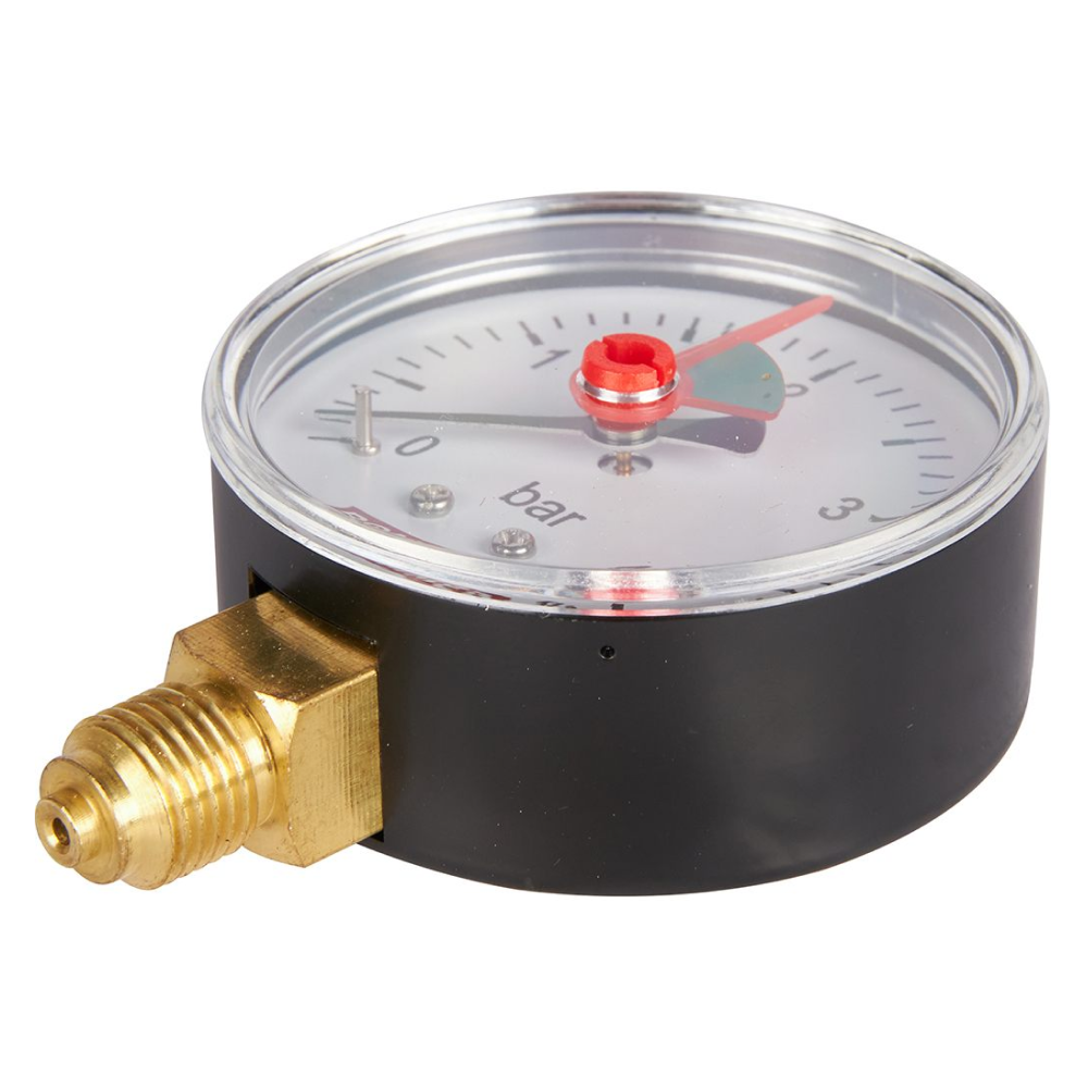 Манометр радиальный DN 63 мм 1/4", 0...4 бар, кл. 2.5 с указателем предела / Rommer фото на multiBOX