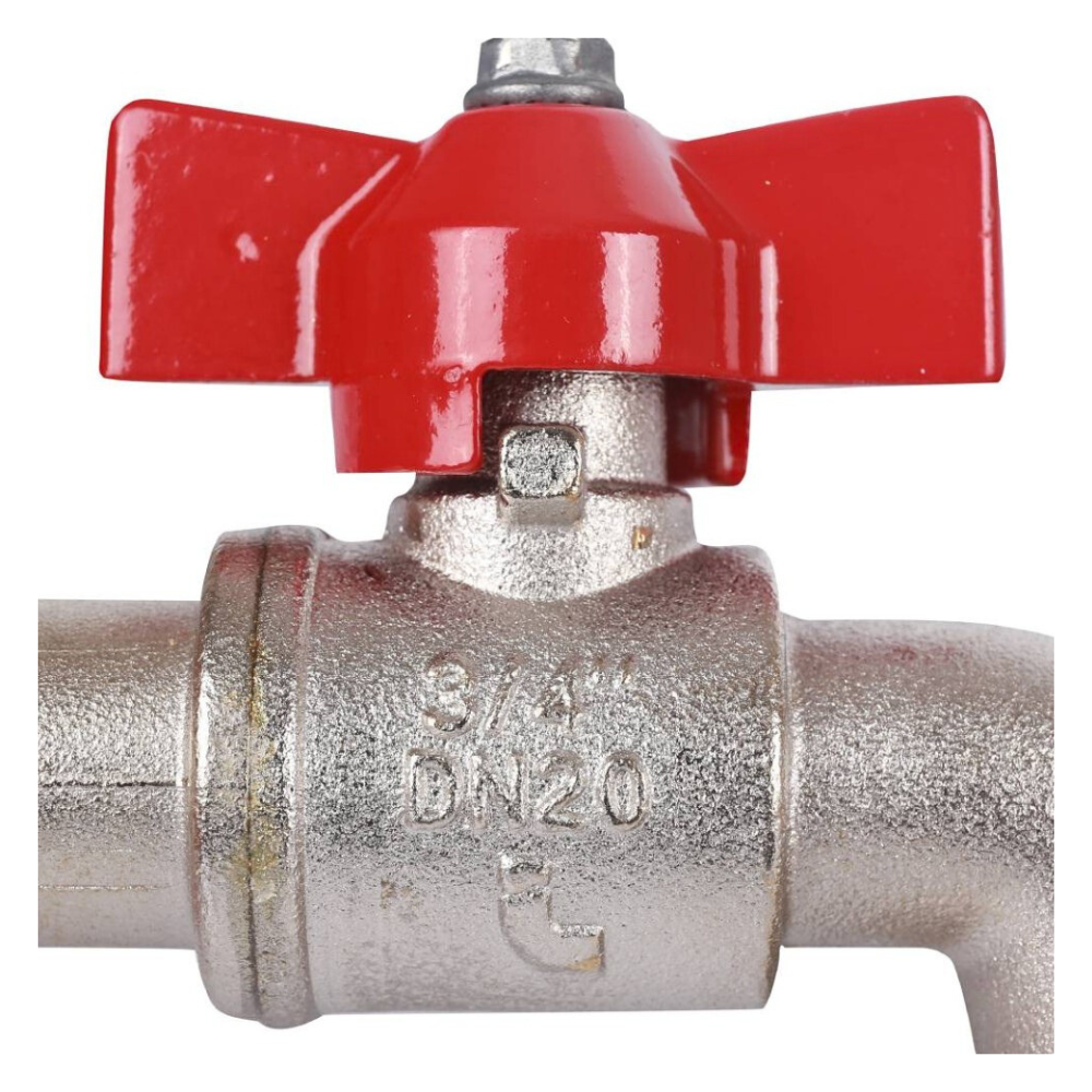 Кран шаровый сливной GAR 168, 3/4" НР с латунным штуцером, ручка рычаг / Itap фото на multiBOX