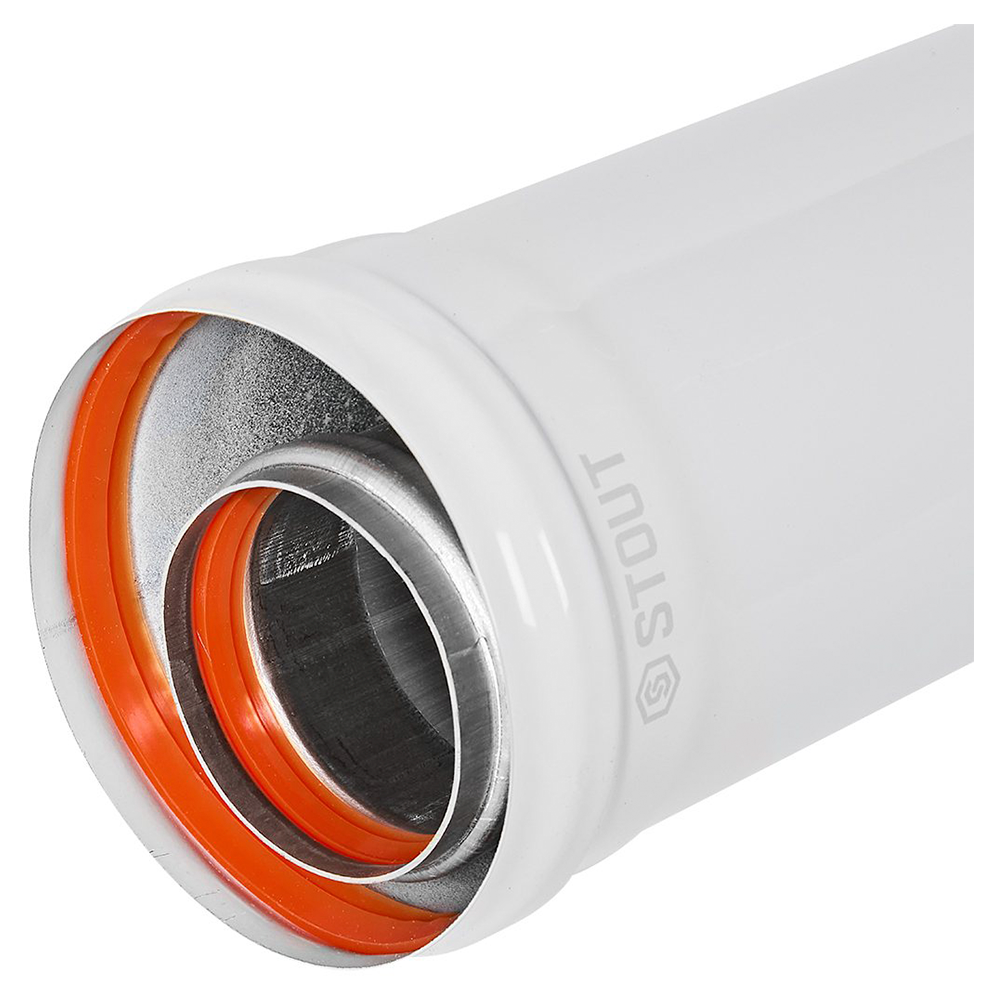 Удлинитель D60/100 п-м L2000 мм, традиционный / Stout фото на multiBOX