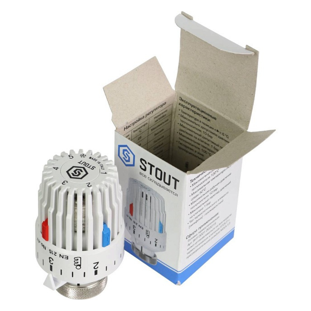 Термостатическая головка, газовая M30x1,5 / Stout фото на multiBOX