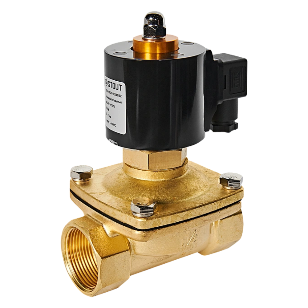 Электромагнитный клапан 1 1/4" НО, 24В, прямого действия / Stout фото на multiBOX