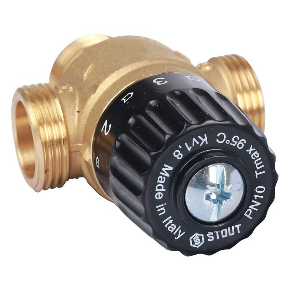 Термостатический смесительный клапан 3/4" НР, 30-65°С, KVs 1.8 / Stout фото на multiBOX