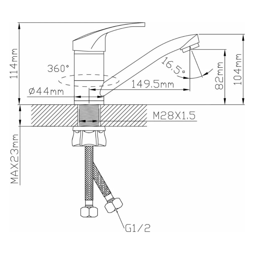 Смеситель для кухни (Lt) D35, серия URS (AVURS4-A120-448) / AV Engineering фото на multiBOX