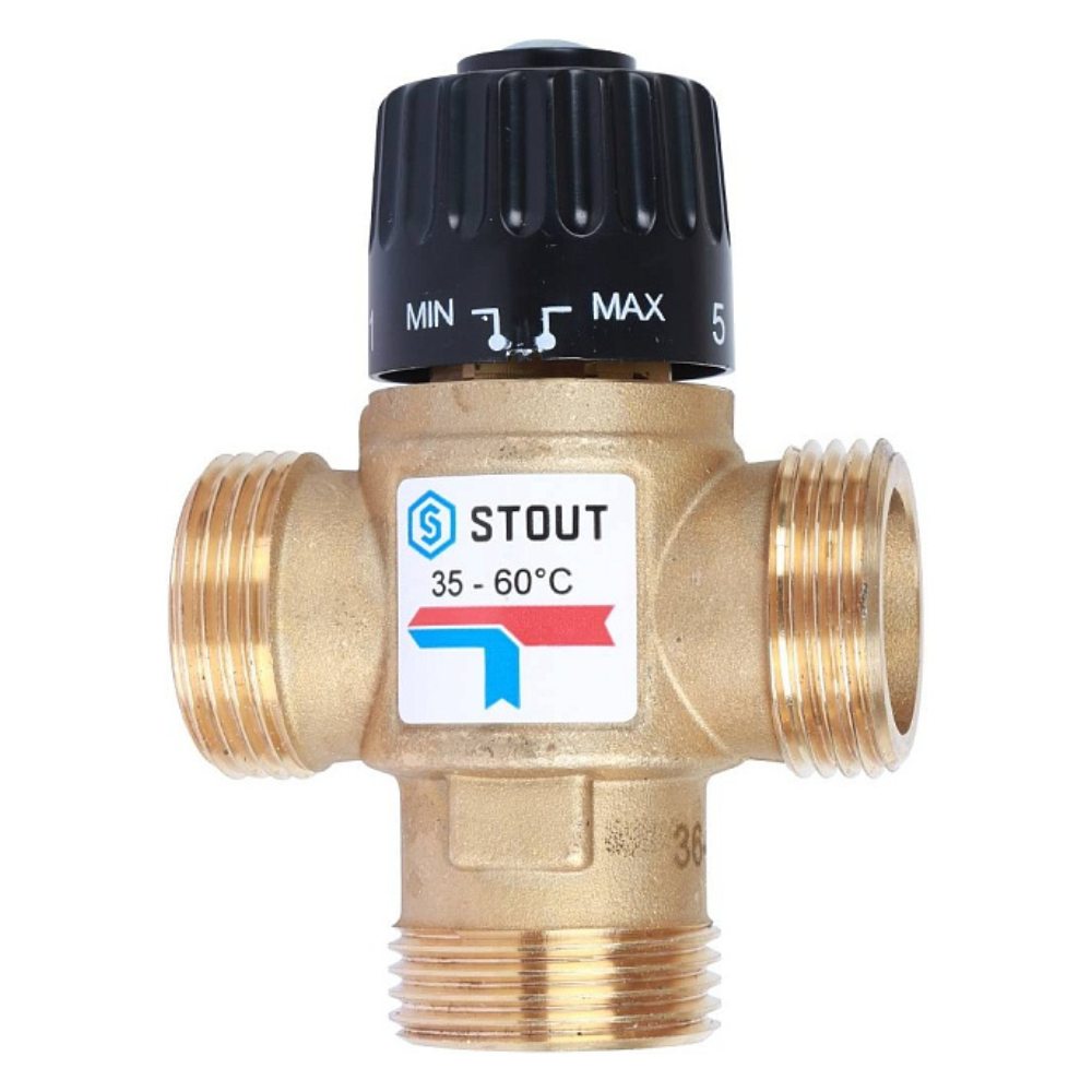 Термостатический смесительный клапан 1" НР, 35-60°С, KVs 1.6 / Stout фото на multiBOX