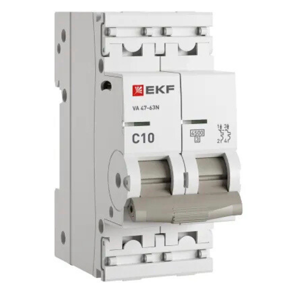 Автоматический выключатель PROXIMA 2P 10А (C) 4,5кА ВА 47-63N / EKF фото на multiBOX