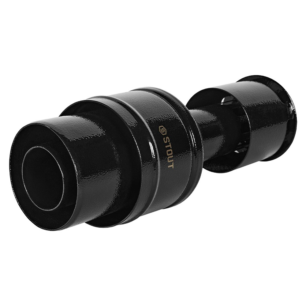 Оголовок верт. с ветрозащитой D60/100 п-п, черный узкий, традиционный / Stout фото на multiBOX