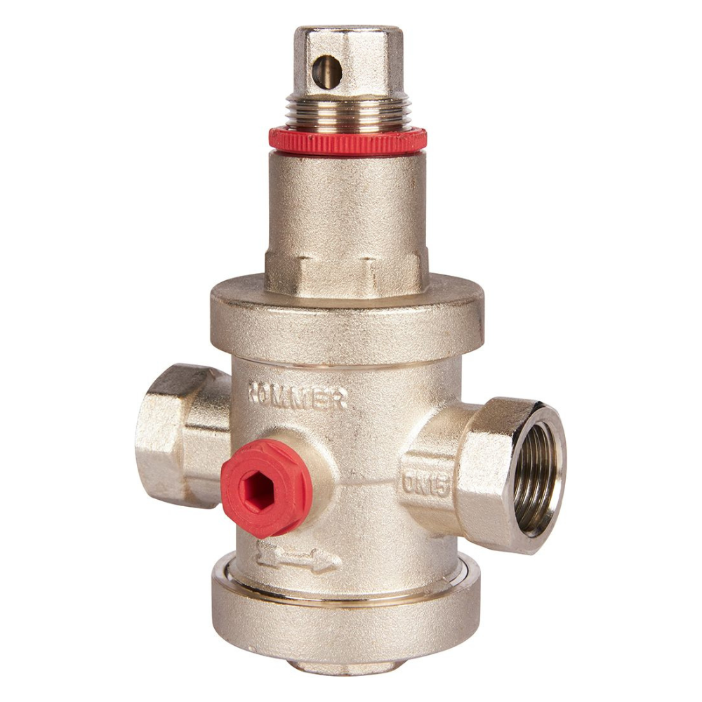 Редуктор давления 1/2" ВР-ВР с выходом под манометр PN25 / Rommer фото на multiBOX