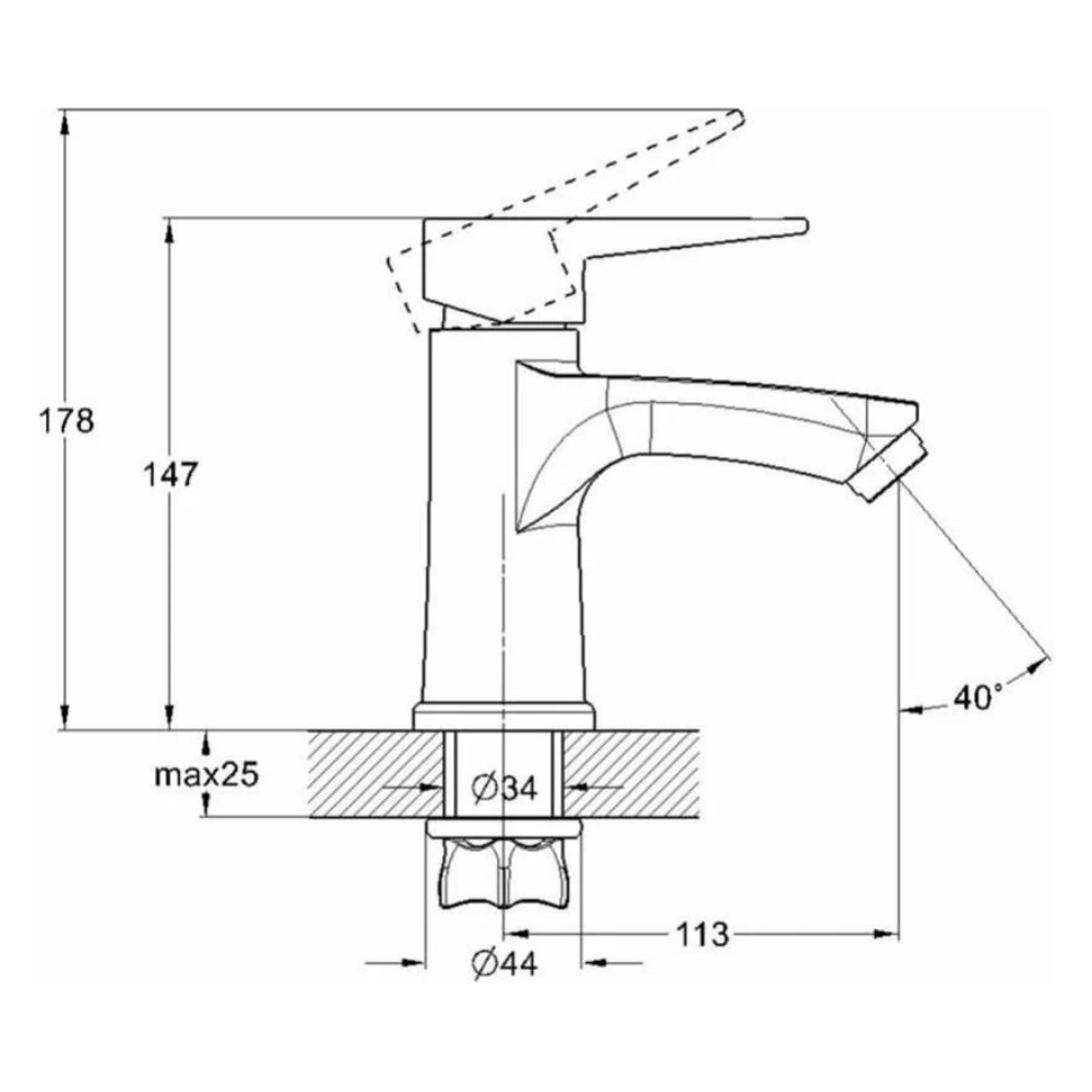 Смеситель для умывальника D35-C, серия 400 (EC0400) / Econoce фото на multiBOX