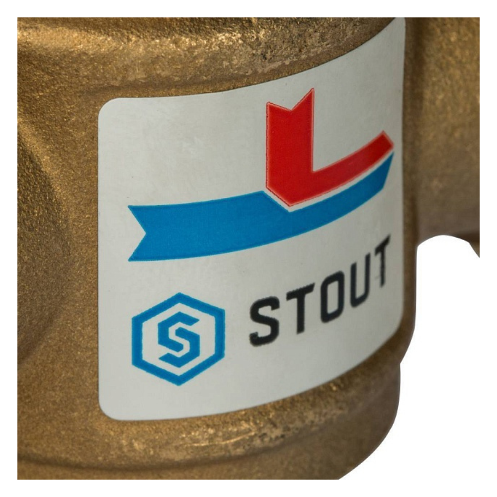 Термостатический смесительный клапан 1 1/2" НР - 1 1/2" ВР - 1" НР, 60°С / Stout фото на multiBOX