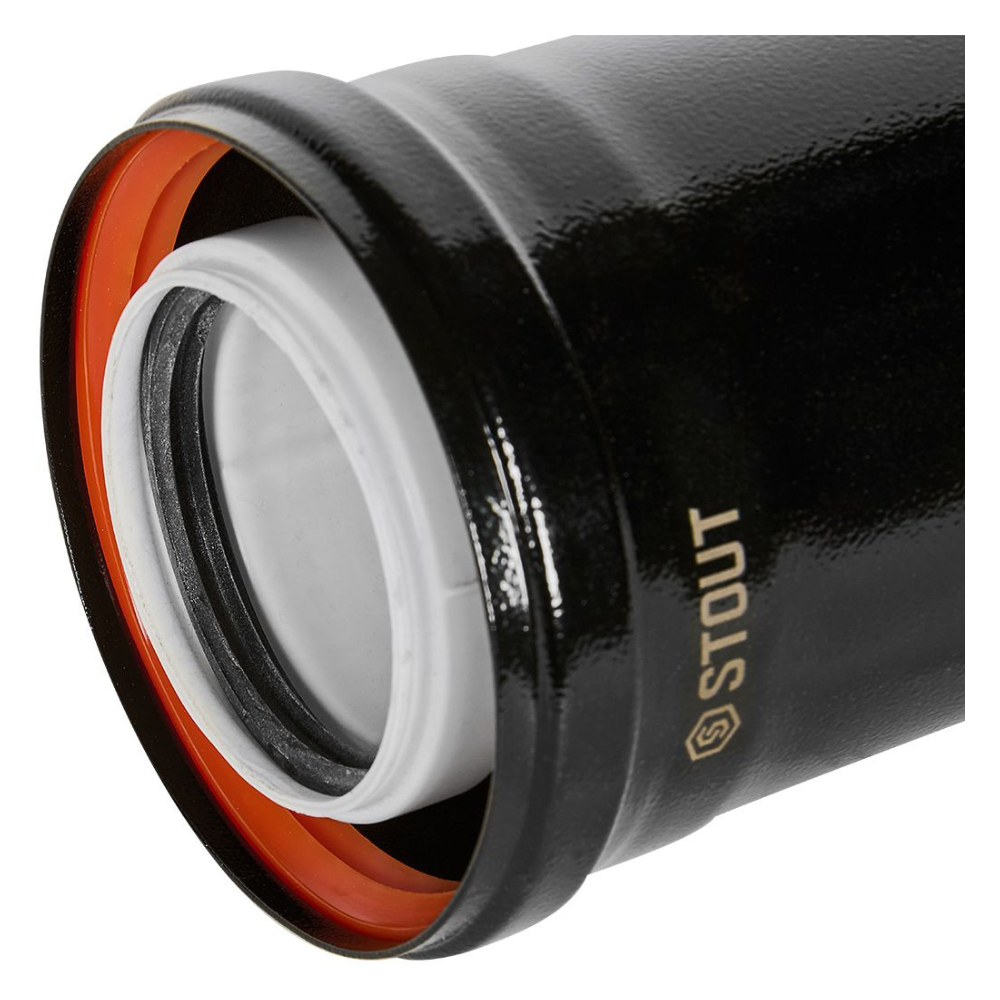 Удлинитель D80/125 п-м L500 мм, черный, конденсационный / Stout фото на multiBOX