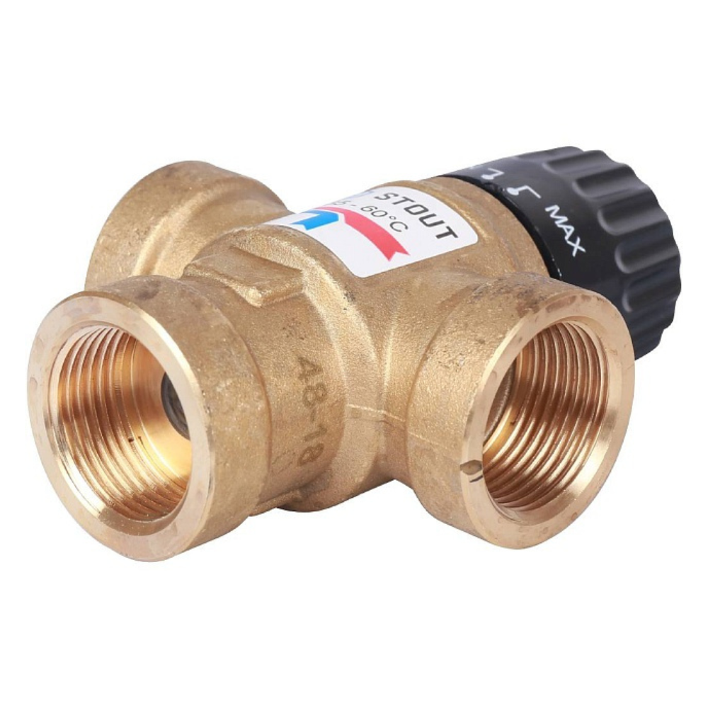 Термостатический смесительный клапан 3/4" ВР, 35-60°С, KVs 1.6 / Stout фото на multiBOX