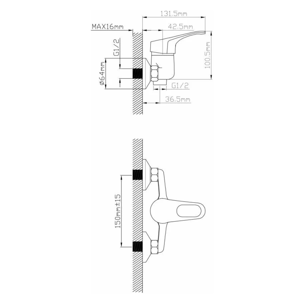 Смеситель для душа (Lt) D40, серия BAS (AVBAS5-A294-420) / AV Engineering фото на multiBOX