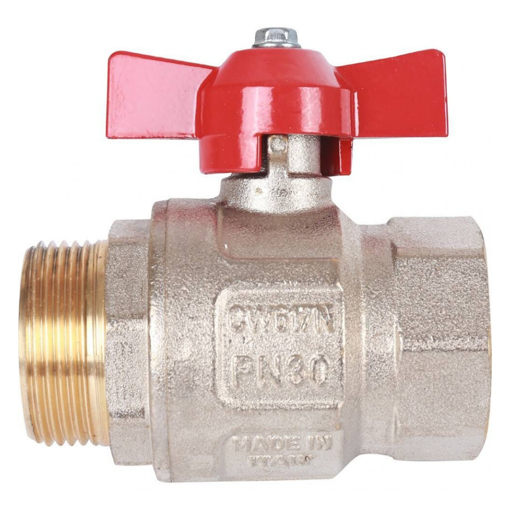 Кран шаровый IDEAL 093, 1 1/4" НР-ВР полнопроходной, ручка бабочка / Itap фото на multiBOX