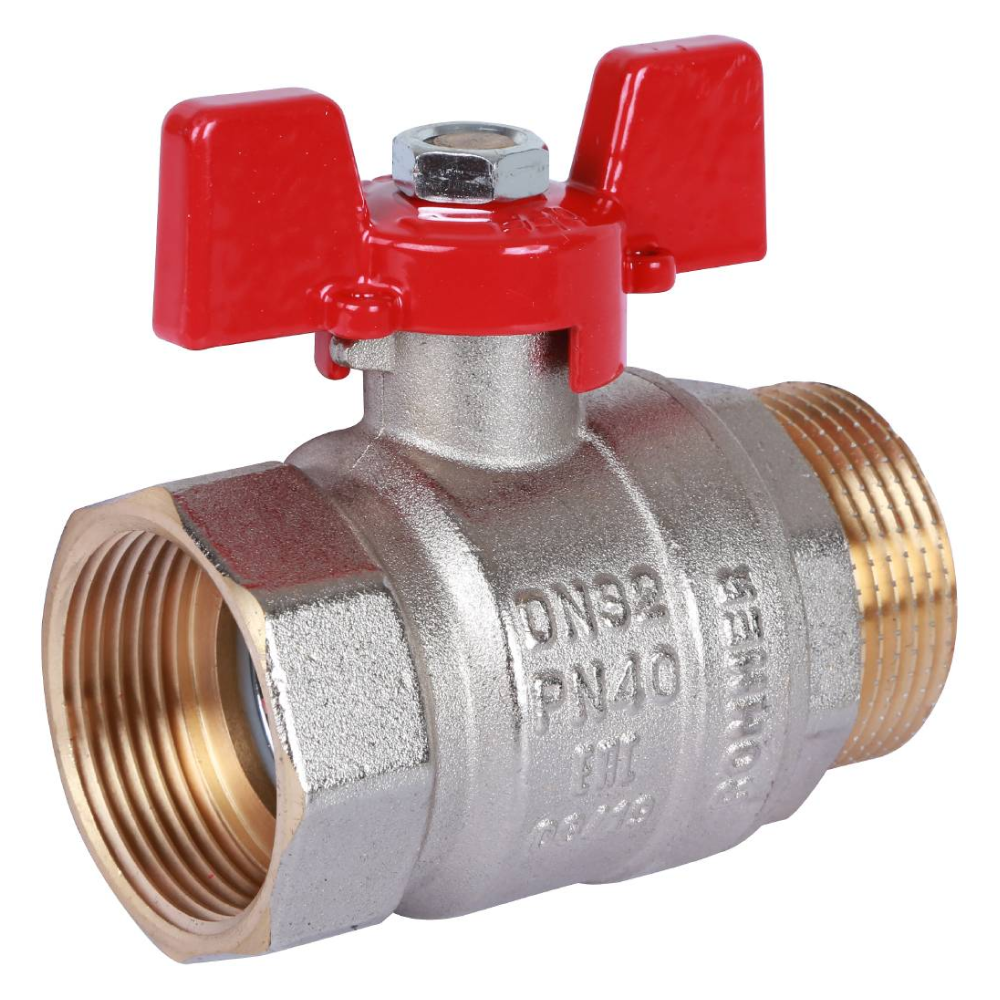 Кран шаровой 1 1/4" ВР-НР, ручка бабочка / Rommer фото на multiBOX