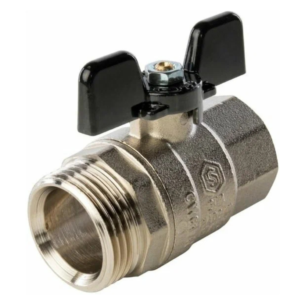 Кран шаровой с американкой 3/4" ВР/НР, ручка бабочка / Stout фото на multiBOX