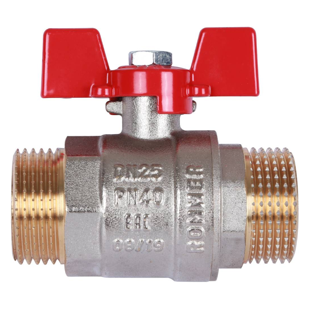 Кран шаровой 1" НР-НР, ручка бабочка / Rommer фото на multiBOX