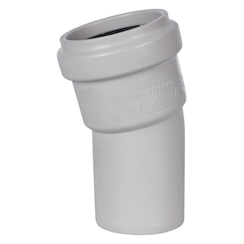 Канализационный отвод D 58х15°, бесшумный / Stout фото на multiBOX