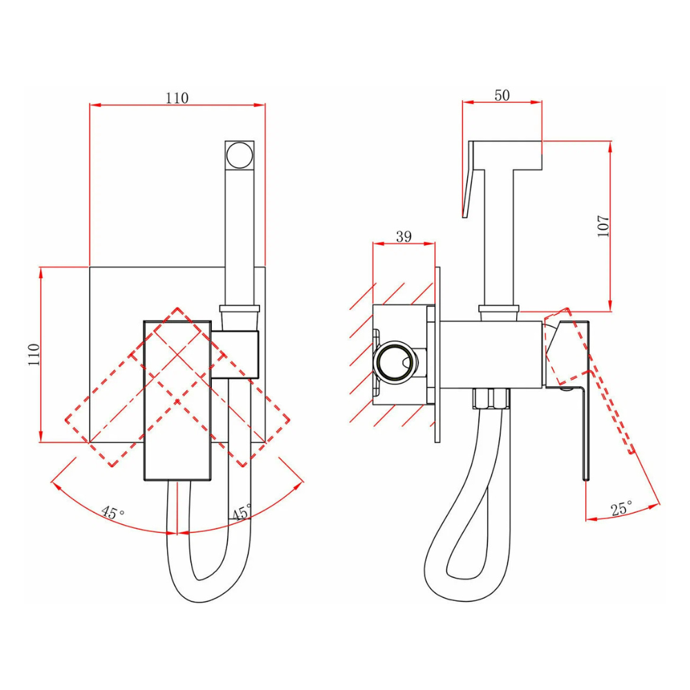 Смеситель для биде (Lt) D35, серия LILY черный (A5-1245) / A-five фото на multiBOX