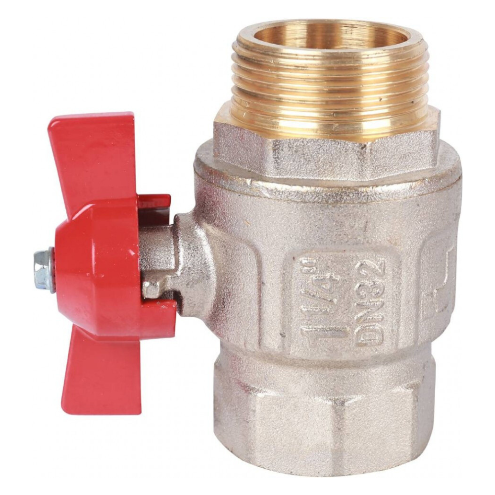 Кран шаровый IDEAL 093, 1 1/4" НР-ВР полнопроходной, ручка бабочка / Itap фото на multiBOX