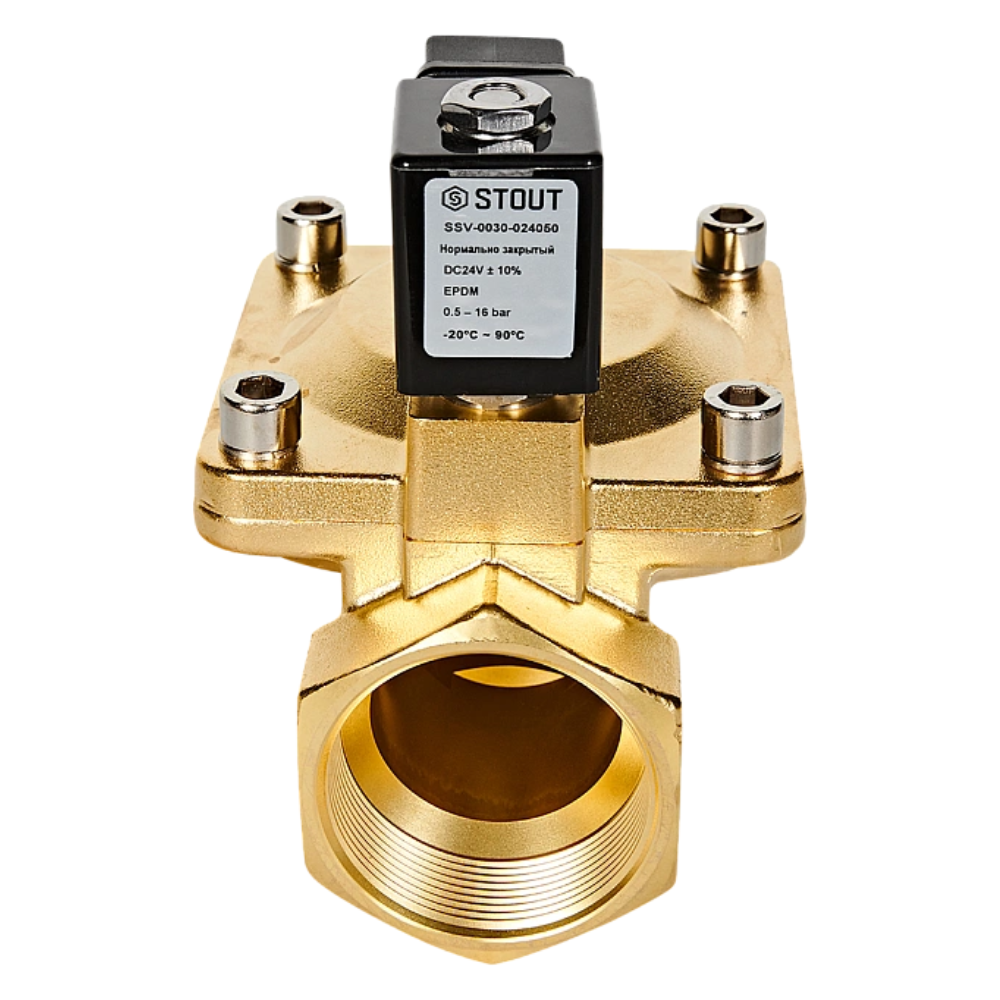 Электромагнитный клапан 2" НЗ, 24В, непрямого действия / Stout фото на multiBOX