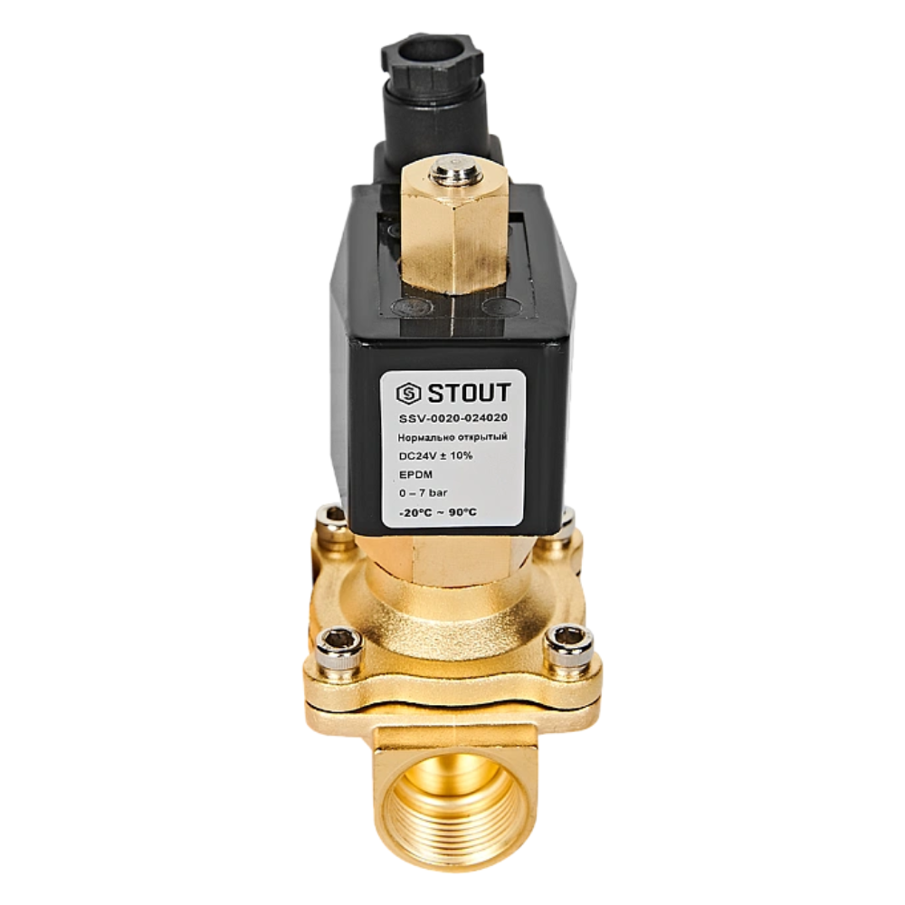Электромагнитный клапан 3/4" НО, 24В, прямого действия / Stout фото на multiBOX