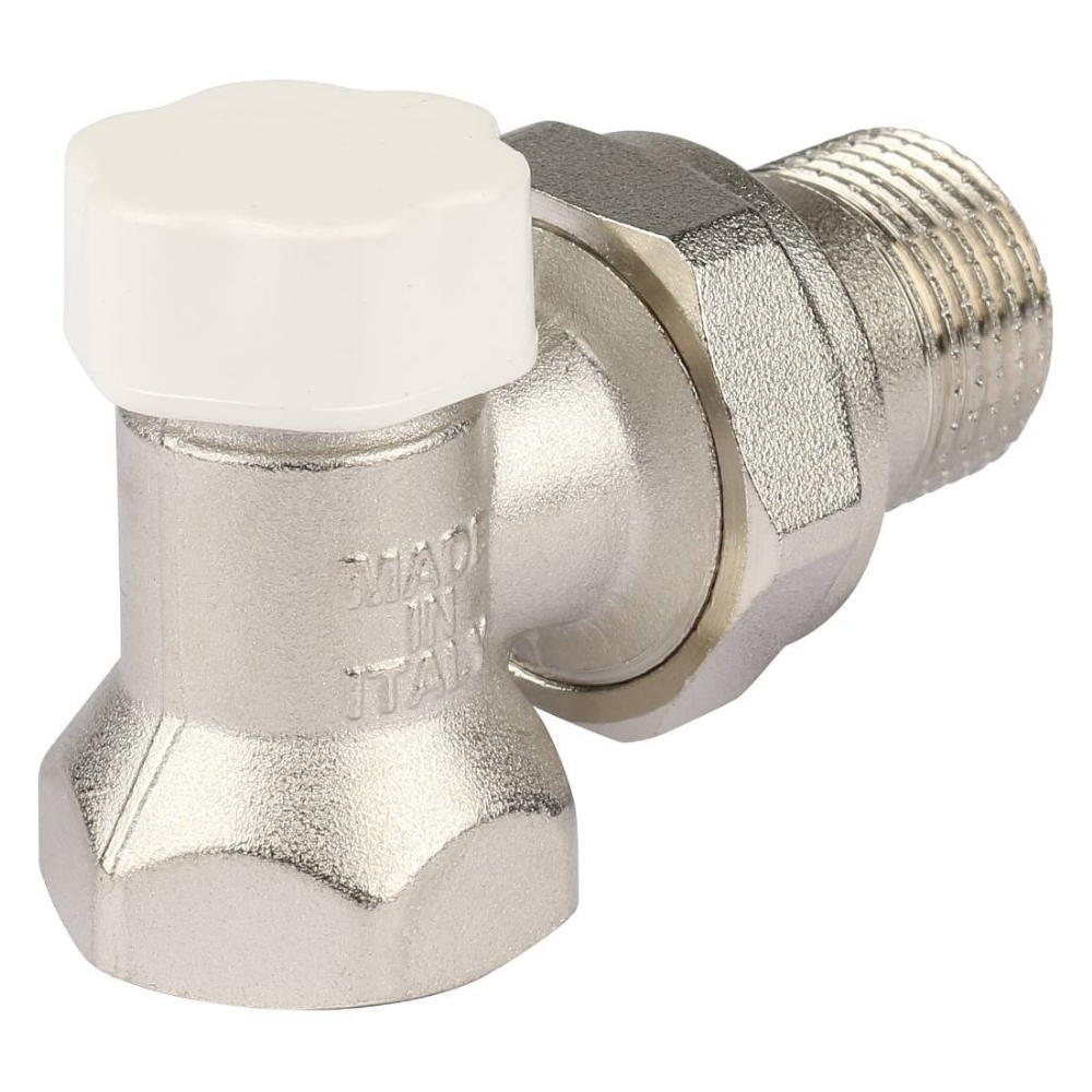 Запорно-балансировочный клапан 1/2" для радиатора, угловой / Stout фото на multiBOX
