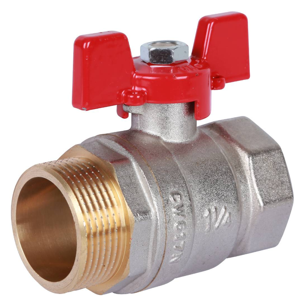 Кран шаровой 1 1/4" ВР-НР, ручка бабочка / Rommer фото на multiBOX