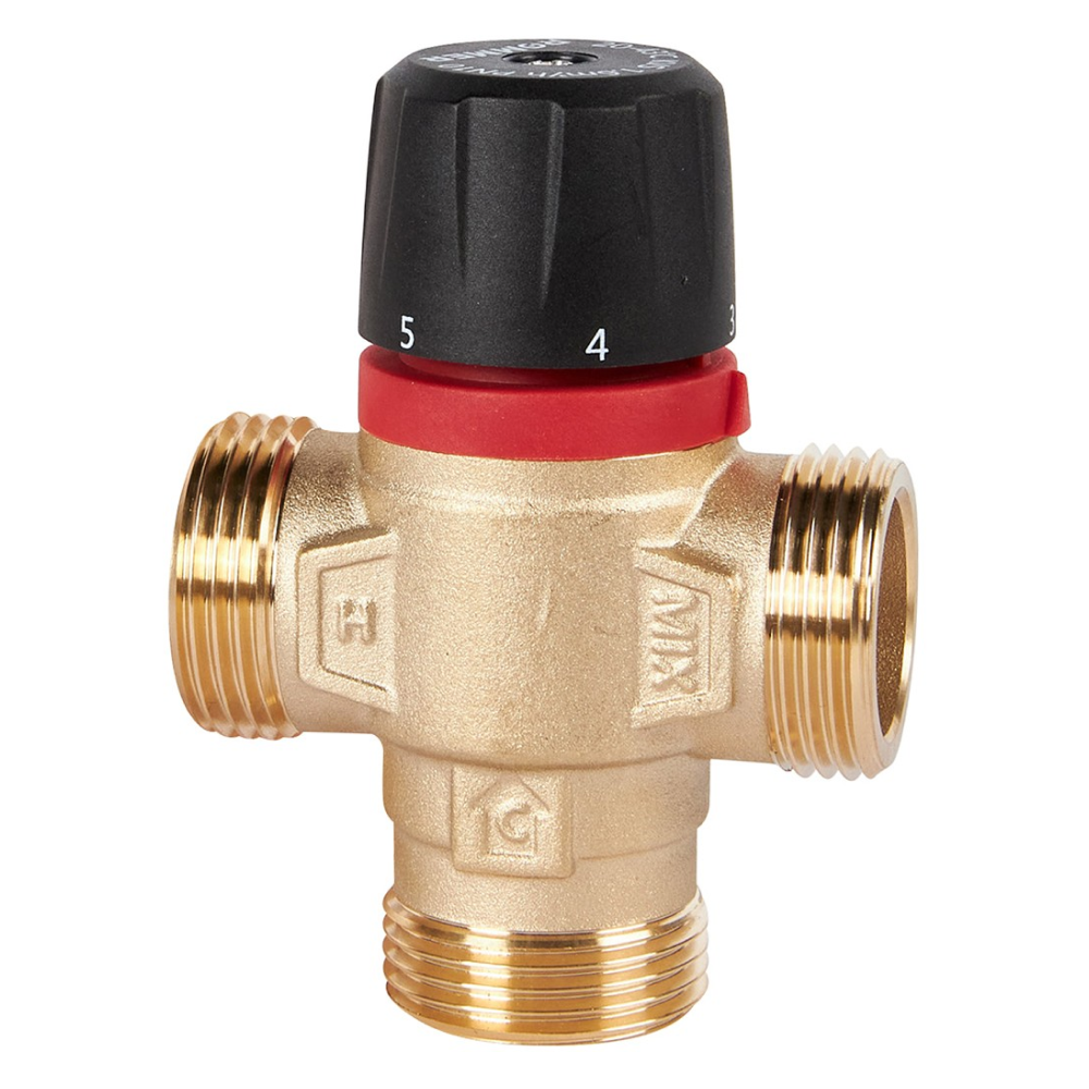 Термостатический смесительный клапан 1" НР, 20-43°С, KVs 1.6 (боковое смешивание) / Rommer фото на multiBOX