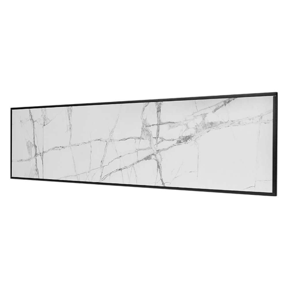 Отопительная панель WHITE STONE SCT 120х30 белый гранит / черный корпус / Stout фото на multiBOX