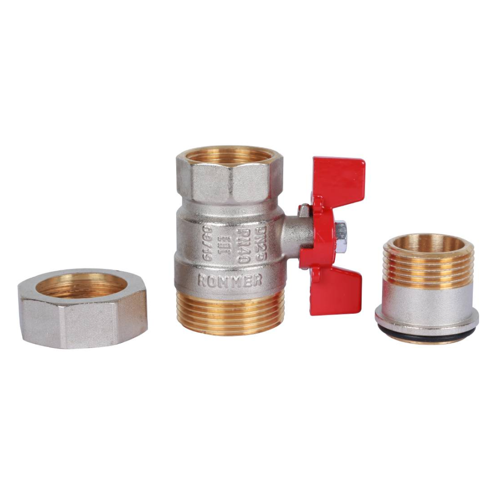 Кран шаровой с американкой 1" ВР-НР, ручка бабочка / Rommer фото на multiBOX