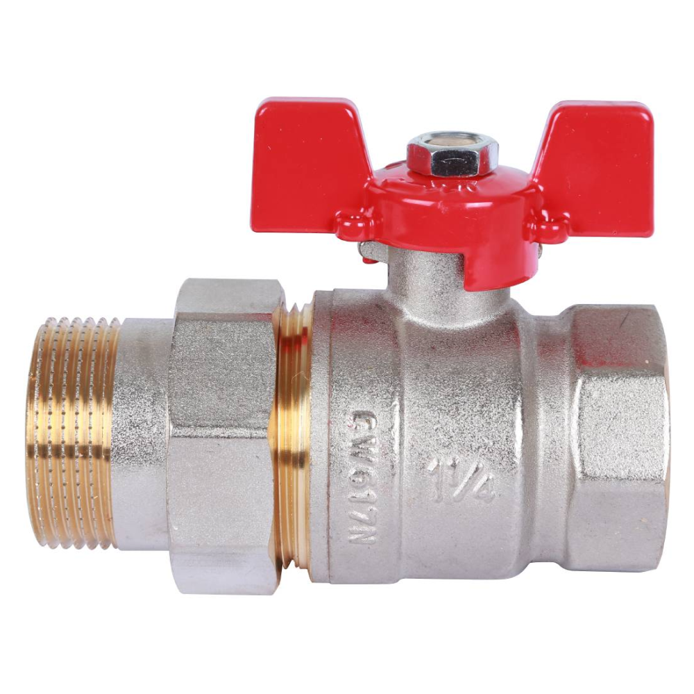 Кран шаровой с американкой 1 1/4" ВР-НР, ручка бабочка / Rommer фото на multiBOX