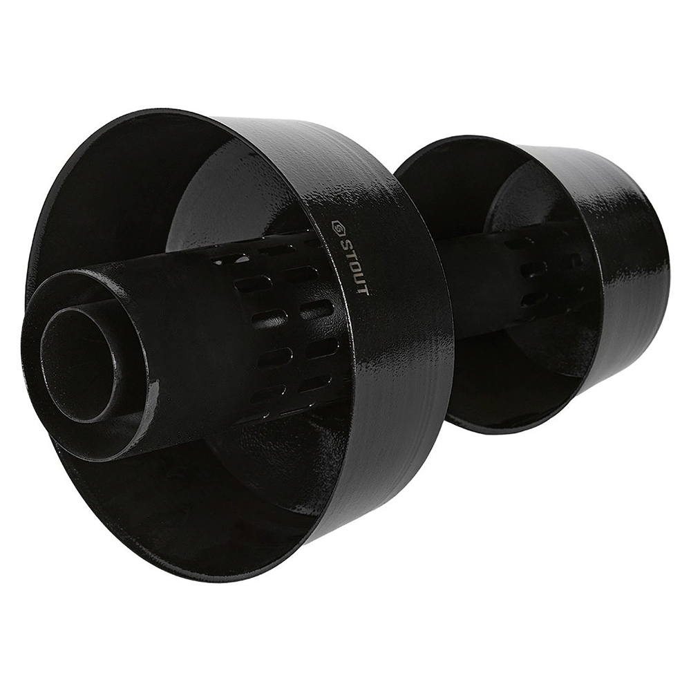 Оголовок верт. с ветрозащитой D60/100 п-п, черный широкий, традиционный / Stout фото на multiBOX