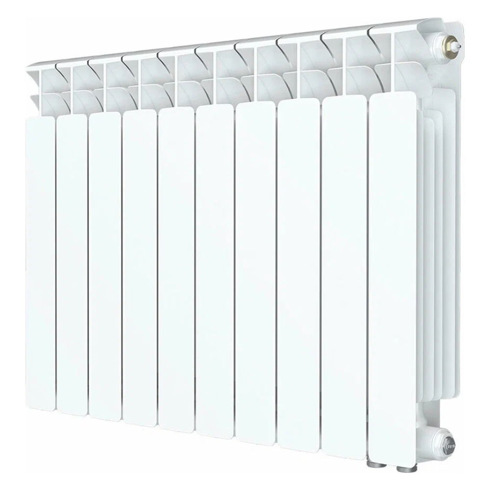 Биметаллический радиатор BASE VENTIL 500 BVR 10 секций, RAL9016 белый, нижнее правое подключение / Rifar