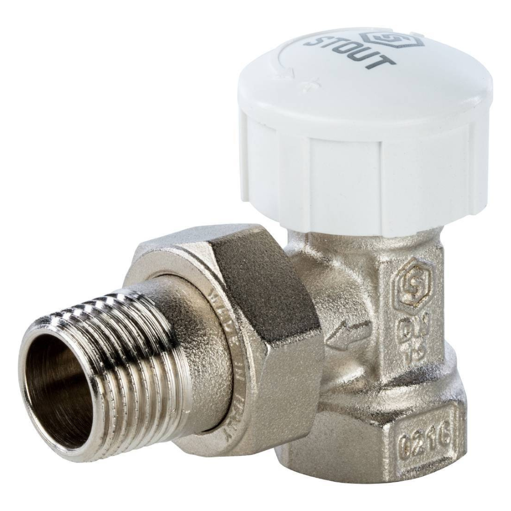 Термостатический клапан 1/2" для радиатора, угловой / Stout фото на multiBOX