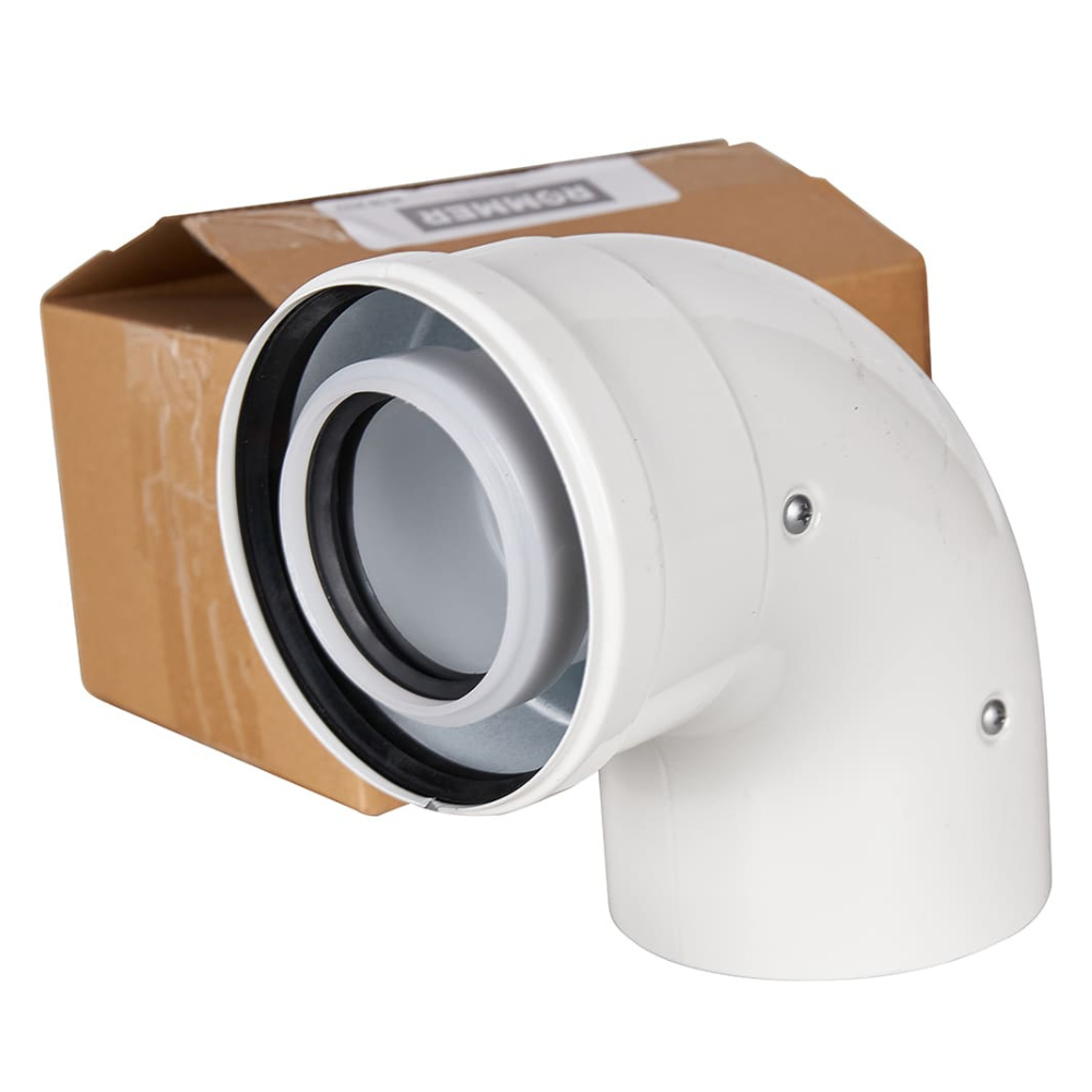 Отвод угол 90 гр. D60/100 п-м, конденсационный / Rommer фото на multiBOX