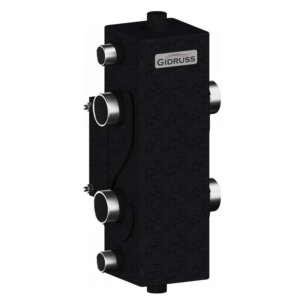 Гидравлический разделитель 1 1/4" GR-100-32 до 100 кВт, корпус 100х100х3 мм / Gidruss фото на multiBOX