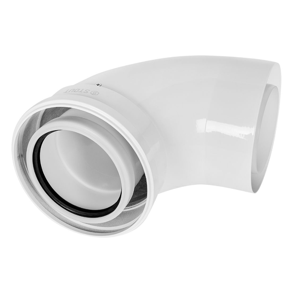 Отвод угол 90 гр. D110/160 п-м, конденсационный / Stout фото на multiBOX