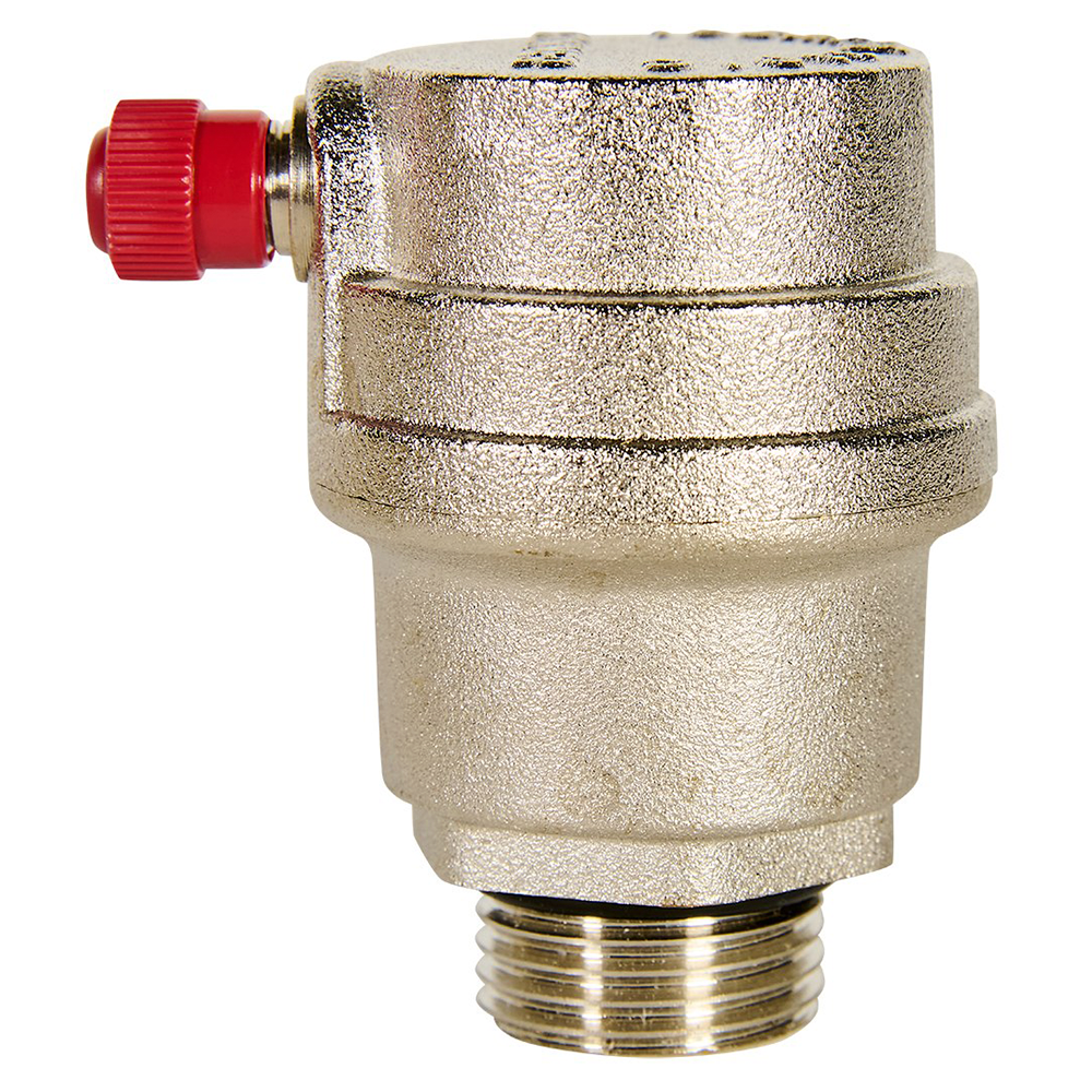 Воздухоотводчик автоматический 1/2" НР боковой выпуск, никелированный / Rommer фото на multiBOX