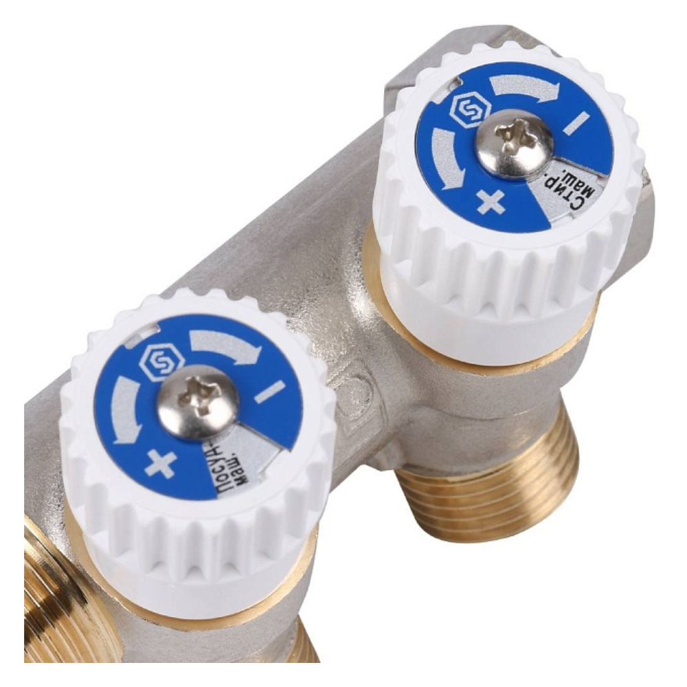 Распределительный коллектор 3/4", 2 отвода 1/2" / Stout фото на multiBOX