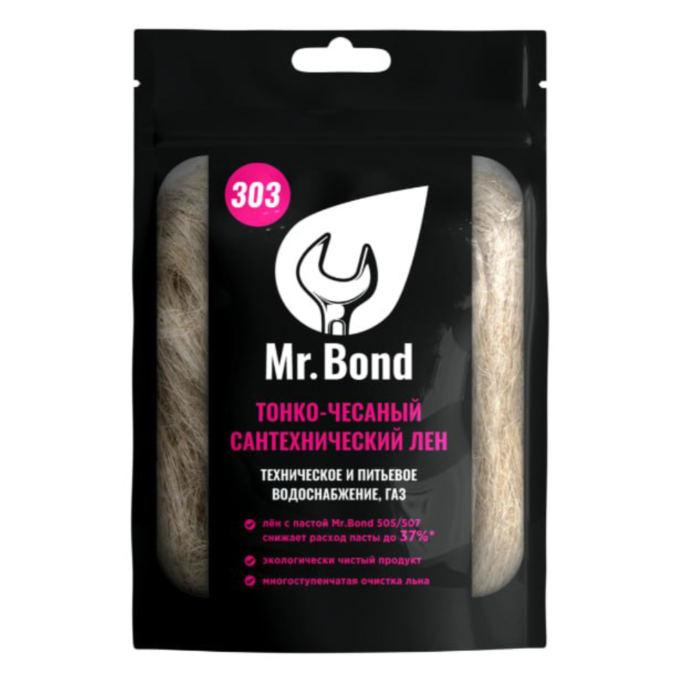 Сантехнический лён 303 чёсанный, собранный в клубок, 50 г / Mr.Bond фото на multiBOX