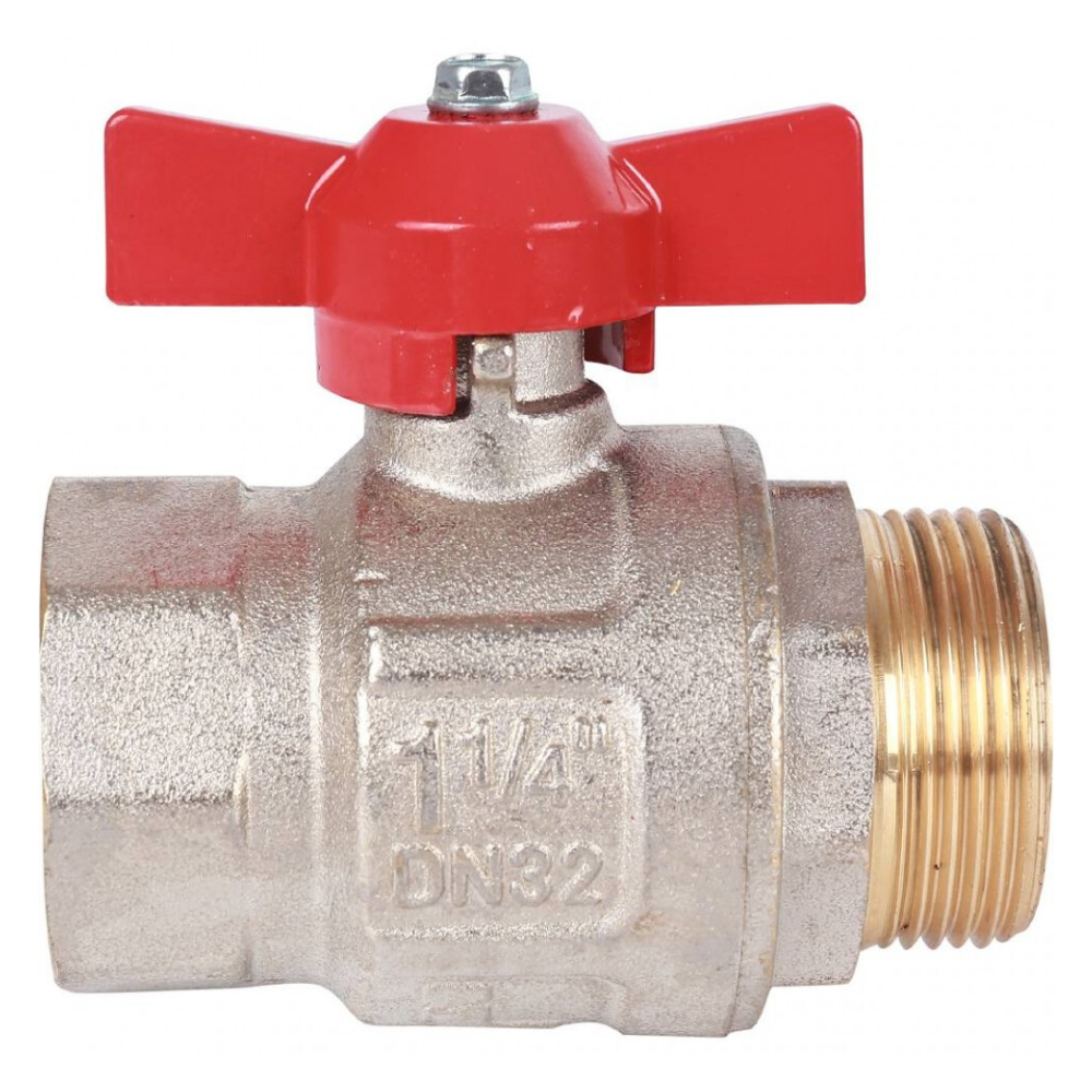 Кран шаровый IDEAL 093, 1 1/4" НР-ВР полнопроходной, ручка бабочка / Itap фото на multiBOX