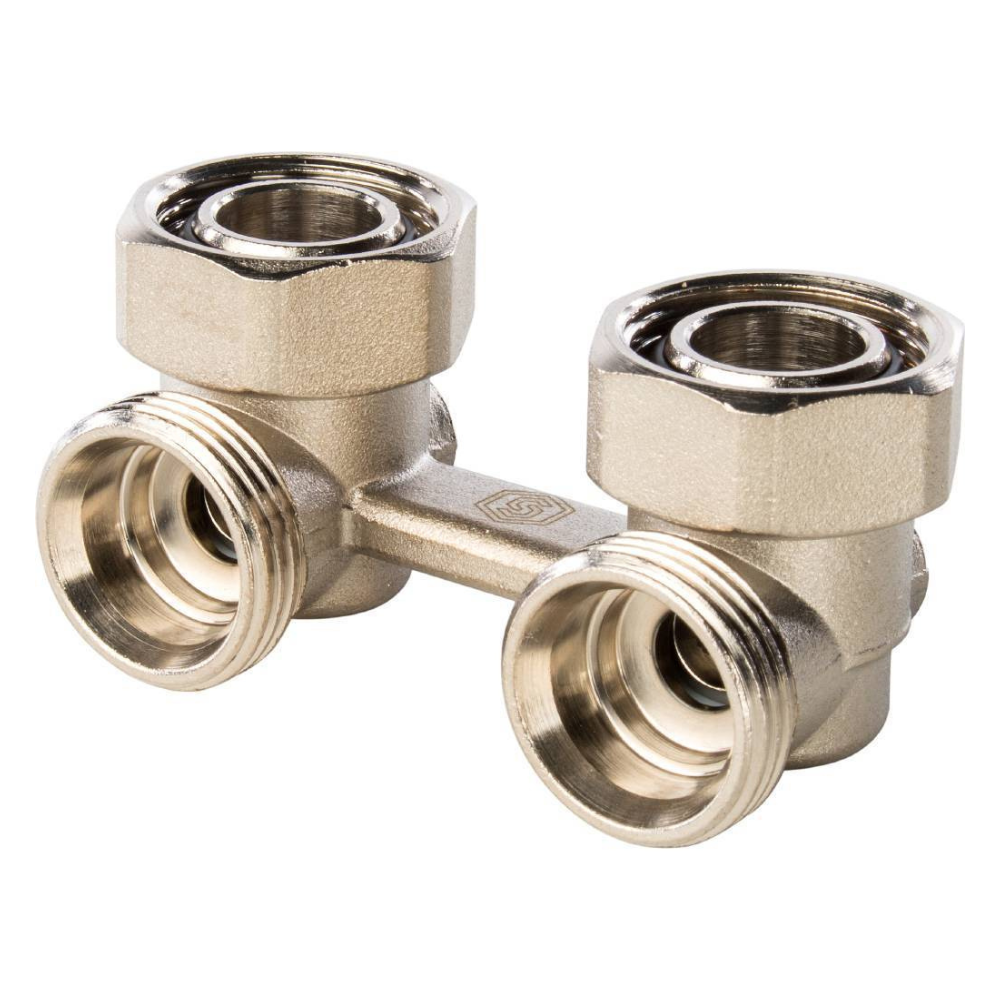 Узел нижнего подключения радиатора 3/4" для двухтрубной системы, угловой / Stout фото на multiBOX