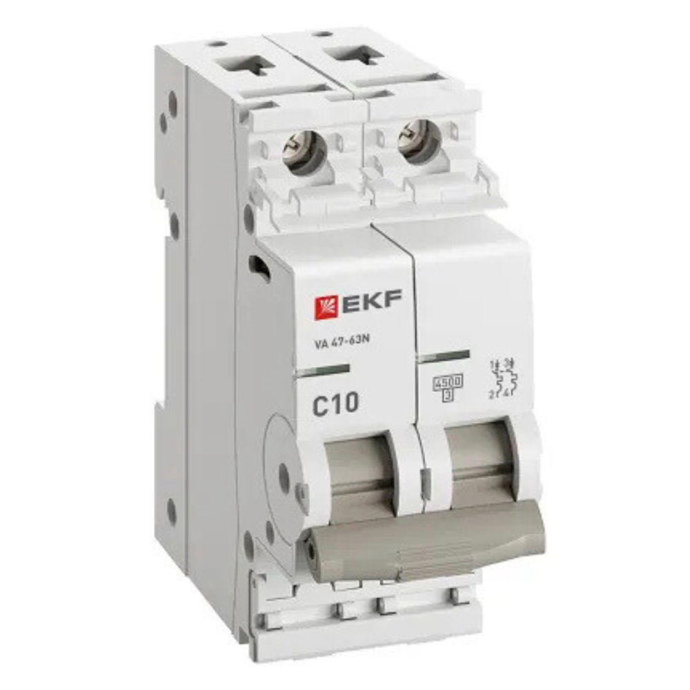 Автоматический выключатель PROXIMA 2P 10А (C) 4,5кА ВА 47-63N / EKF фото на multiBOX